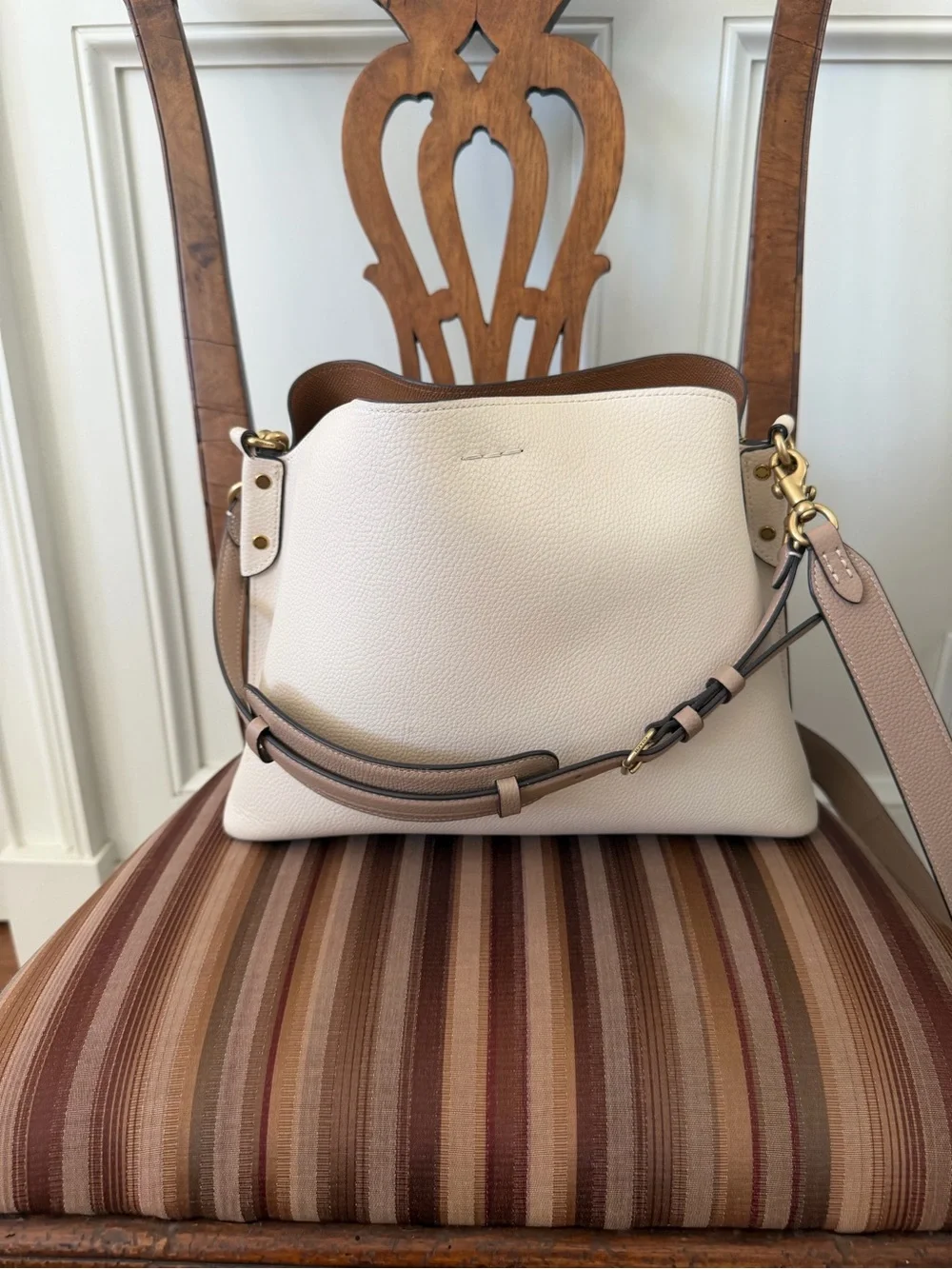 Coach Pebbled Leather Crossbody in Cream